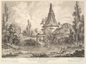 Ansicht des Turms bei Blois, Mitte des 18. Jahrhunderts von Quentin Pierre Chedel