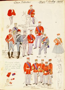 Uniformen des Freiwilligenkorps des Königreichs Italien, Farbtafel von Quinto Cenni von Quinto Cenni