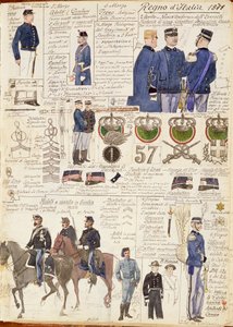 Verschiedene Uniformen des Königreichs Italien von Quinto Cenni, Farbtafel von Quinto Cenni