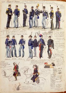 Verschiedene Uniformen des Königreichs Italien von Quinto Cenni, Farbtafel von Quinto Cenni