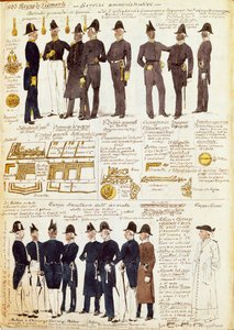 Verschiedene Uniformen des Königreichs Sardinien, von Quinto Cenni, Farbtafel von Quinto Cenni