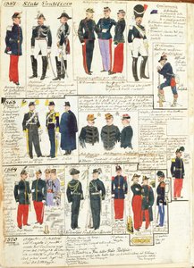 Verschiedene Uniformen der Päpstlichen Staaten