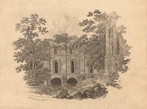 Teil der Kreuzgänge der Fountains Abbey