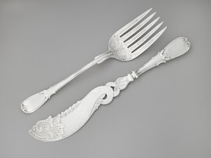 Fischgabel und Messer, ca. 1835-1845