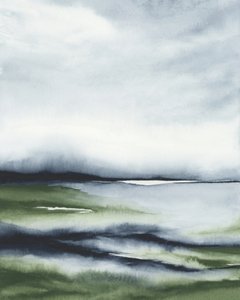 Neblige grüne Landschaft