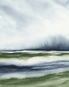 Neblige grüne Landschaft