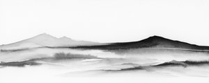 Neblige Berglandschaft