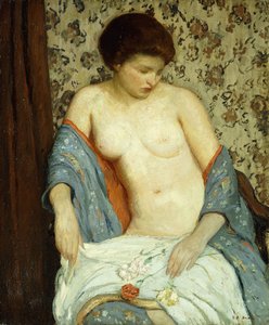 Akt mit blauem Kimono