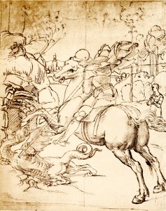 St. Georg tötet den Drachen von Raffaello Sanzio Raphael