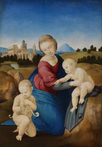 Die Madonna und das Kind mit dem kleinen Täufer Die Esterházy Madonna von Raffaello Sanzio Raphael