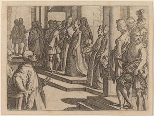 Die Verlobung von Margarete von Österreich mit Philipp III., König von Spanien