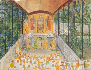Feier der Geburt von Krishna Janamashtami, ca. 1880-1900 von Ragunath