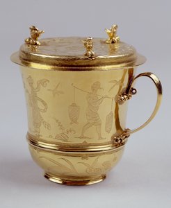 Goldene Schokoladentasse, ca. 1685 von Ralph Leake