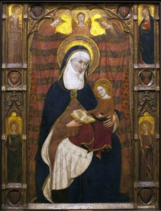 Heilige Anna und die Jungfrau (Detail) - Gemälde von Ramons Destorrents, Arnau und Jaume Ferrer Bassa, um 1350 von Ramon Destorrents