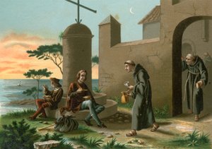 Die Ankunft von Kolumbus in La Rabida von Ramon Puiggari