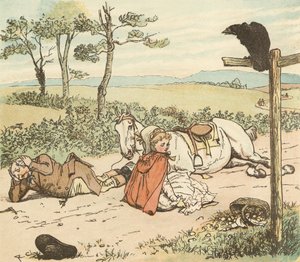 Ein Bauer ritt auf seiner grauen Stute von Randolph Caldecott