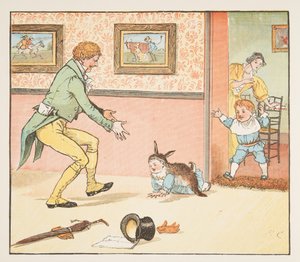 Baby Bunting in Kaninchenfell gewickelt, aus The Hey Diddle Diddle Picture Book, veröffentlicht 1882
