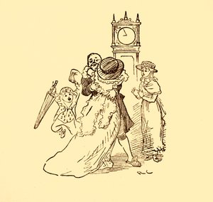 John Gilpin wird mit seiner Frau und seinen Kindern wiedervereint von Randolph Caldecott