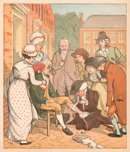 Nachbarn verbinden den Biss des guten Mannes von Islington, um 1879