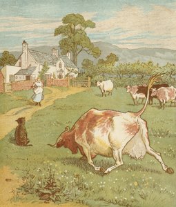 Das Haus, das Jack gebaut hat: Die Kuh mit dem zerknitterten Horn, die den Hund warf... von Randolph Caldecott