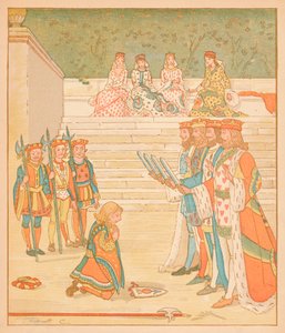 Der Herzbube brachte die Torten zurück und schwor, er würde nicht mehr stehlen, 1880 von Randolph Caldecott