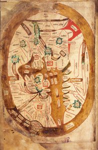 Ms.89 Higden fol.13v Weltkarte