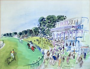 Goodwood, die Tribüne vor der Rennbahn von Raoul Dufy