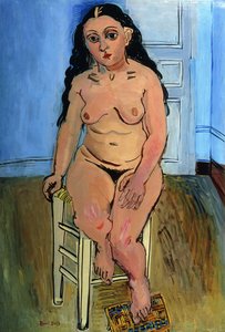 Nackte Frau auf einem Hocker von Raoul Dufy