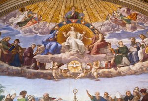 Disputation des Heiligen Sakraments (Fresko) von Raphael (1483 1520)