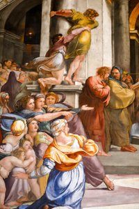 Vertreibung des Heliodor aus dem Tempel (Detail) von Raphael