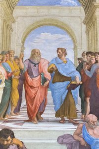 Aristoteles und Plato: Detail aus der Schule von Athen in der Stanza della Segnatura von Raphael (1483 1520)