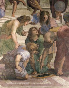 Euklid zeichnet das Hexagramm (Detail) von Raphael (1483 1520)