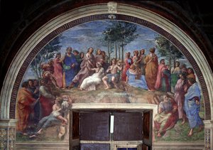 Parnassus, aus der Stanza della Segnatura von Raphael (1483 1520)