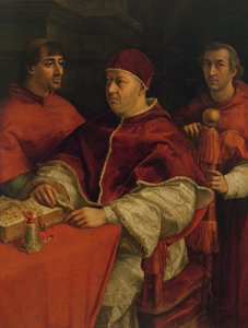 Leo X mit Kardinälen Giulio de Medici und Luigi de Rossi, 1517-18
