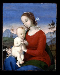 Madonna mit Kind und einem Vogel von Raphael