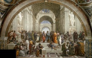 Die Schule von Athen (Fresko in der Stanza della Segnatura) von Raphael