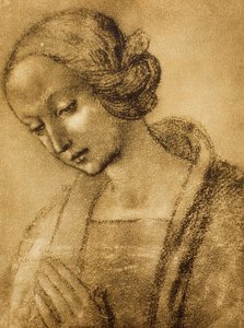 Die Jungfrau, Zeichnung von Raphael. Gabinetto dei Disegni e Stampe, Uffizien-Galerie, Florenz von Raffaello Sanzio Raphael