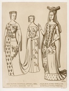 Anne Dauphine, Gräfin von Forez und die Dame von Nedouchel, 1370-80. Jacqueline de Lagrange, Frau von Jean de Montagu, Meister von Frankreich, 1409. von Raphael Jacquemin