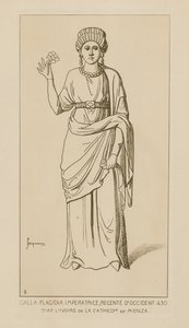 Galla Placidia, Kaiserin und Regentin des Westens, 430. Nach dem Elfenbein der Kathedrale von Monza