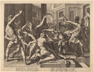 Delilah schneidet Samson das Haar, 1589