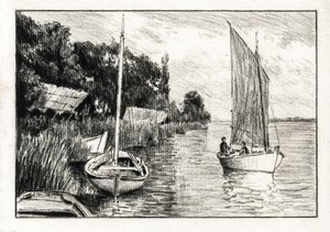 Boote auf der Gironde-Mündung