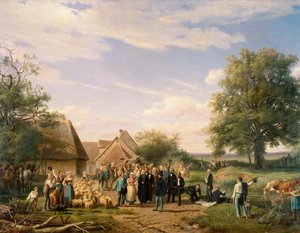 Napoleon III. besucht den Bauernhof von Coudray in Sologne