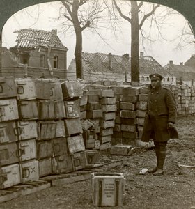 Verlassene deutsche Munition in der Nähe von Cambrai, Erster Weltkrieg, 1914-1918