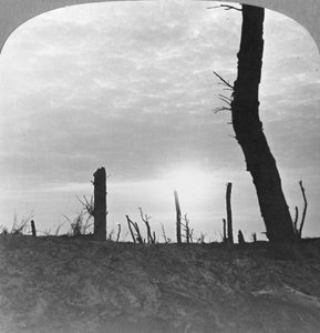 Die Sonne geht über Niemandsland an der Somme unter, Frankreich, Erster Weltkrieg, ca. 1914-1918 von Realistic Travels Publishers