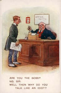 Chef und Arbeiter im Büro