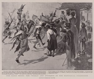 Die Pariser Feste, die "Narren" und Studenten in der historischen Prozession