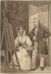 Porträt von Wilhelmina Frederica Sophia von Preußen, Prinzessin von Oranien-Nassau, mit ihrem Mann König Wilhelm I.