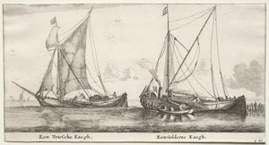 Schiffe von Amsterdam: Ein friesischer Bilander. Ein Gelderscher Bilander