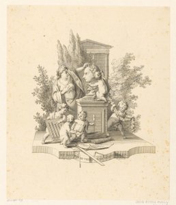 Allegorische Darstellung mit einer Büste von Jacob Otten Huslij von Reinier Vinkeles (I)