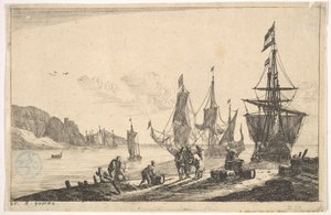 Bucht mit Segelschiffen von Reinier Zeeman
